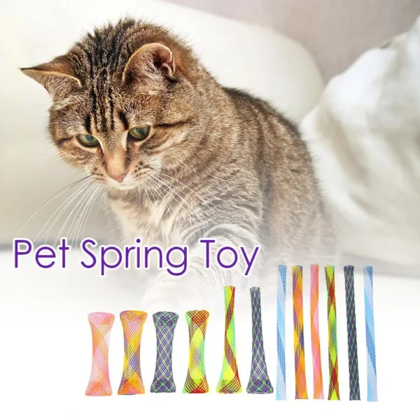 12PCS Colorful Cat Spring Toys
