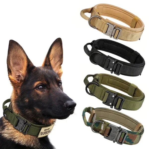 Adjustable Tactical Dog Collar Leash Set
