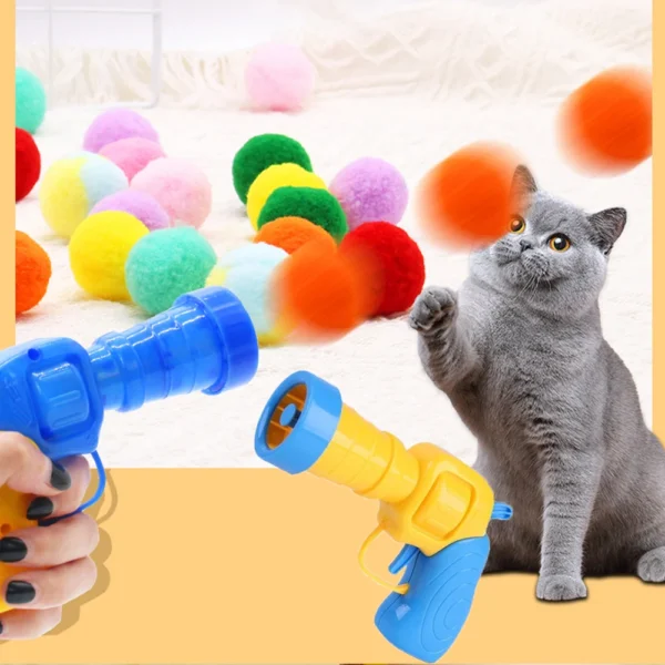 Interactive Plush Cat Ball Launcher