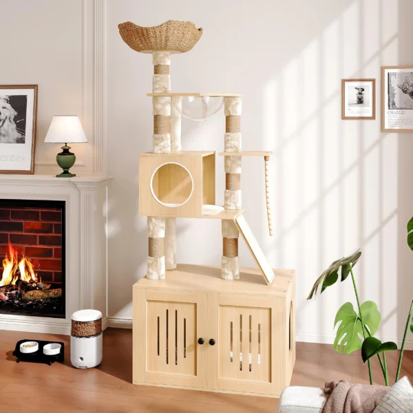 67-Inch Cat Tower With Enclosure